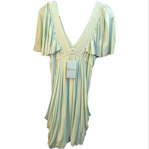 RARE Marciano St. Barts Blue Birthday Dress Flirty Low V Cut Baby Doll Tunic Top